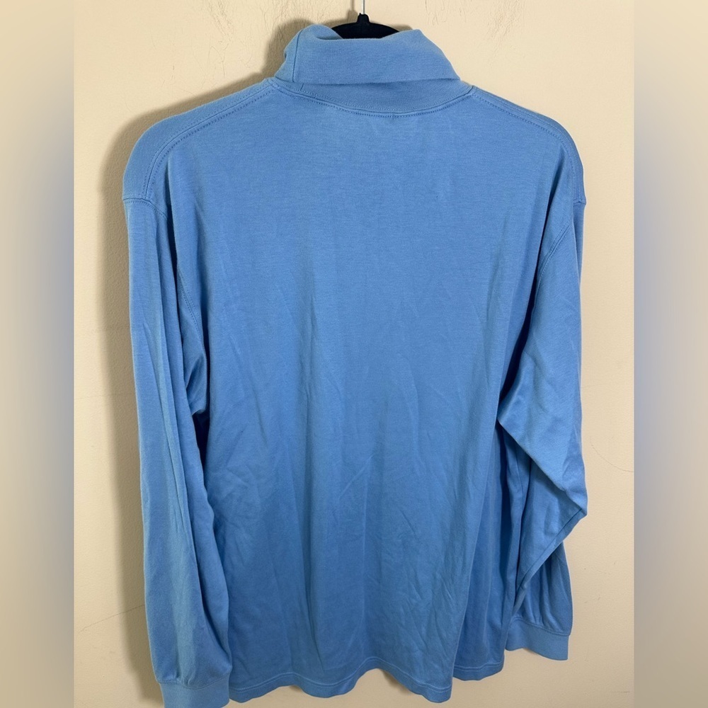 Brooks Brothers Men’s Blue medium 100% performance Pima Cotton Turtleneck - Picture 2 of 7